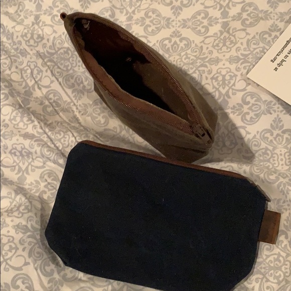 In Blue Handmade Medium Waxed Canvas Pouches - Picture 2 of 3